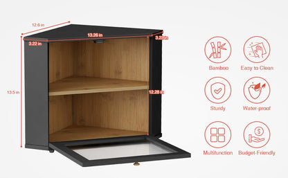 Kitchen countertop corner bread box