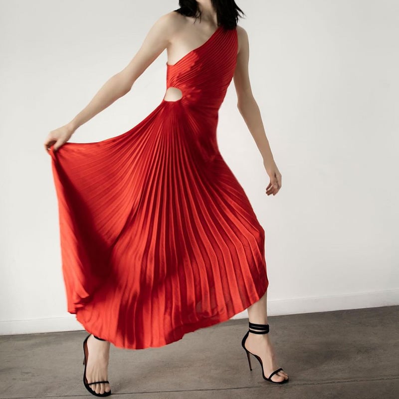 One Shoulder Cut Out Maxi Dress