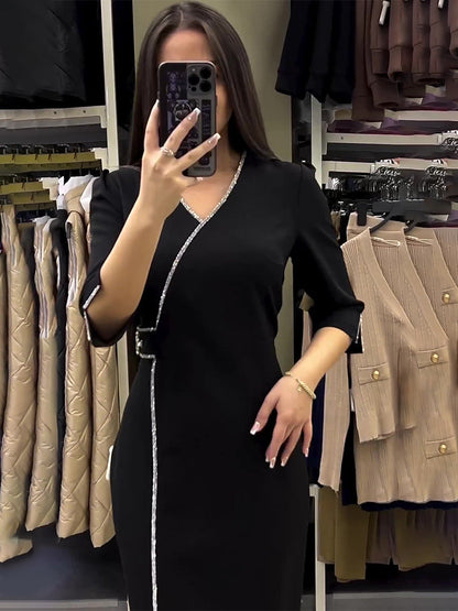 V-neck Slim Fit Temperament  Dress