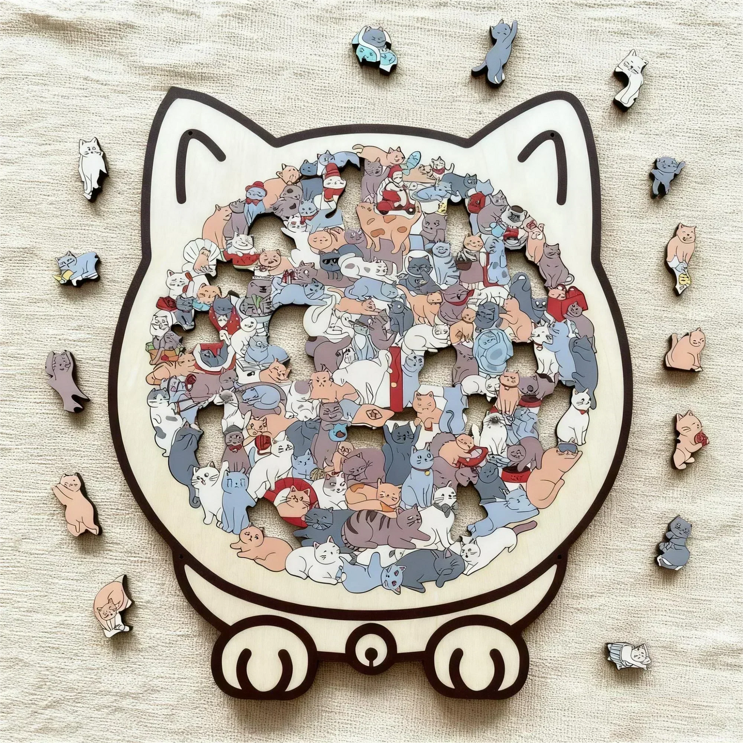 Morandi Cat Wooden Puzzle – 135-Piece Artistic Cat Challenge - 50% OFF