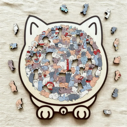 Morandi Cat Wooden Puzzle – 135-Piece Artistic Cat Challenge - 50% OFF