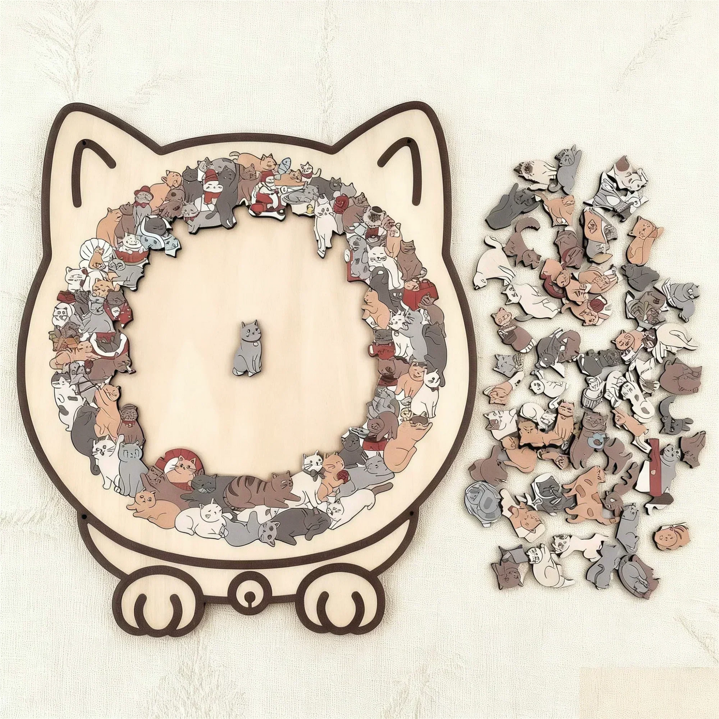Morandi Cat Wooden Puzzle – 135-Piece Artistic Cat Challenge - 50% OFF