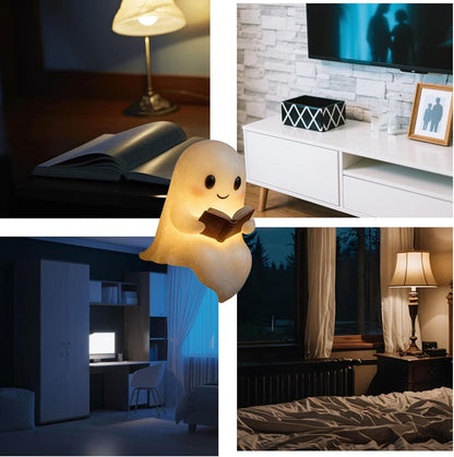 🏆50K+ SOLD! Almost Gone - 👻Cute Ghost Reading Book Lamp✨