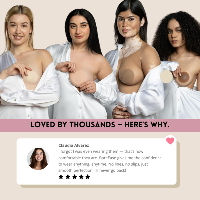 BareEase Seamless Nipple Covers – Confidence and Comfort, All Day Long - 1+1 FREE