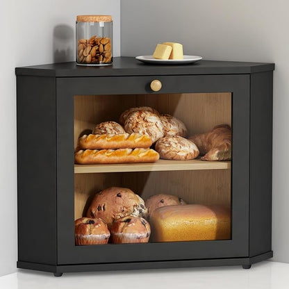 Kitchen countertop corner bread box