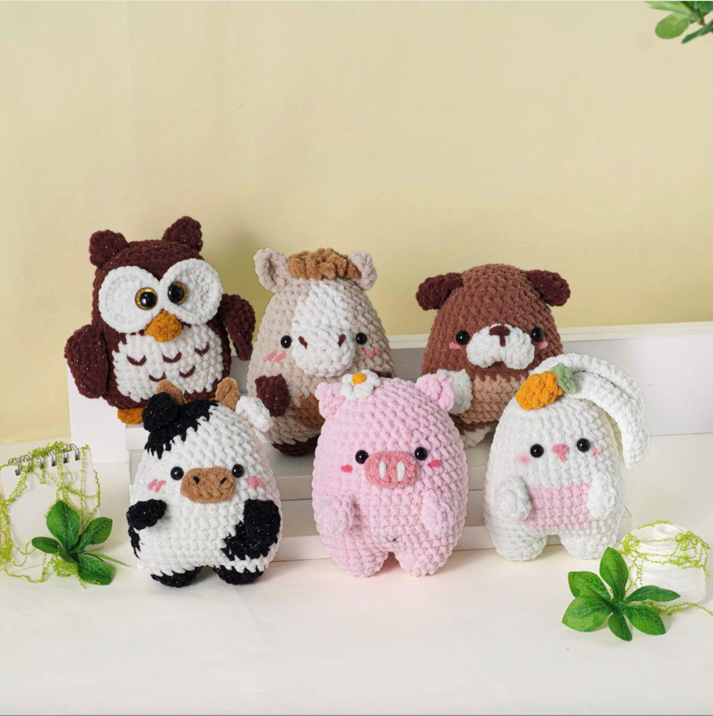 28in1 Tiny Beasties Collection Crochet Patterns | Hedgehog Pattern, Frog Pattern, Giraffe Pattern, Unicorn Pattern, Penguin Pattern