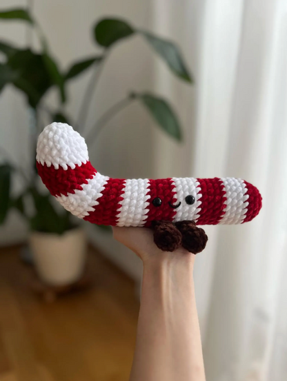 Candy Cane Crochet Pattern | Cute Christmas Amigurumi Plush | No Sew Holiday PDF