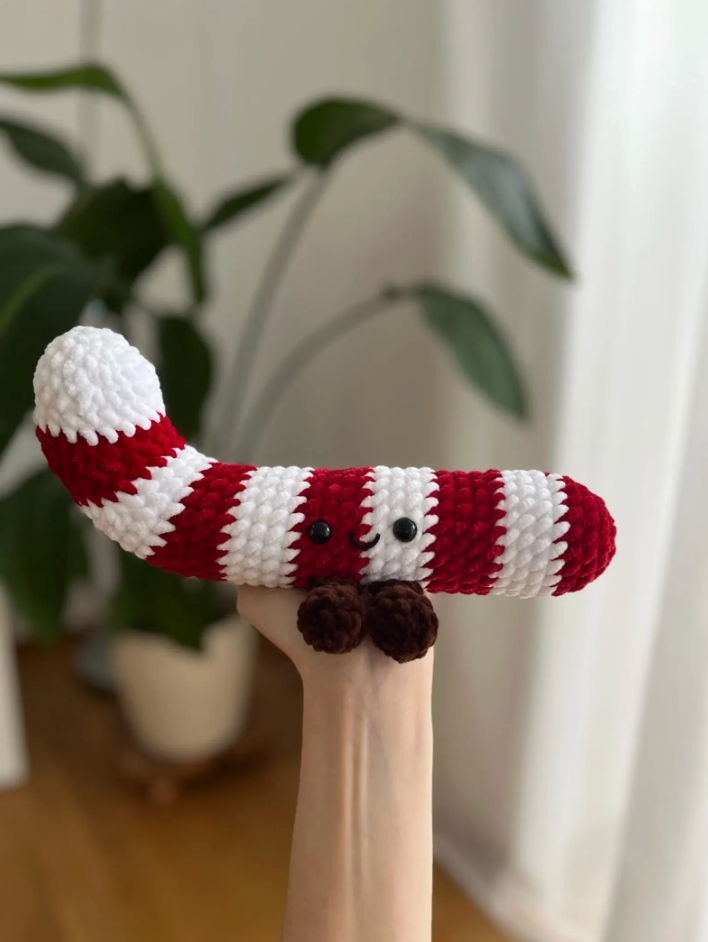 Candy Cane Crochet Pattern | Cute Christmas Amigurumi Plush | No Sew Holiday PDF