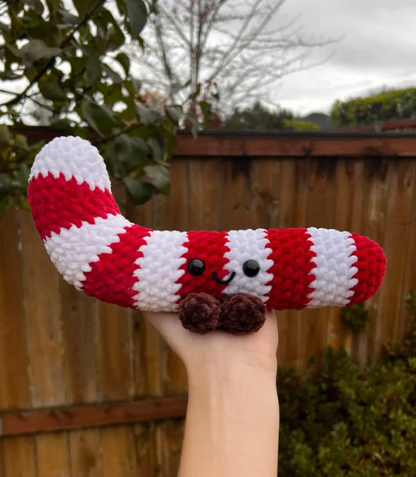Candy Cane Crochet Pattern | Cute Christmas Amigurumi Plush | No Sew Holiday PDF