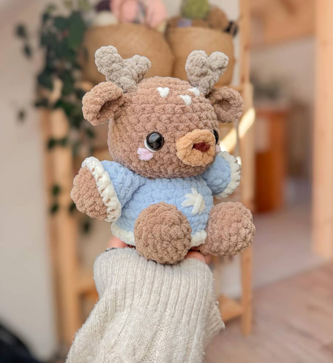 Chubby Rudolph Reindeer Crochet Pattern | No Sew Amigurumi PDF | Cute Christmas DIY