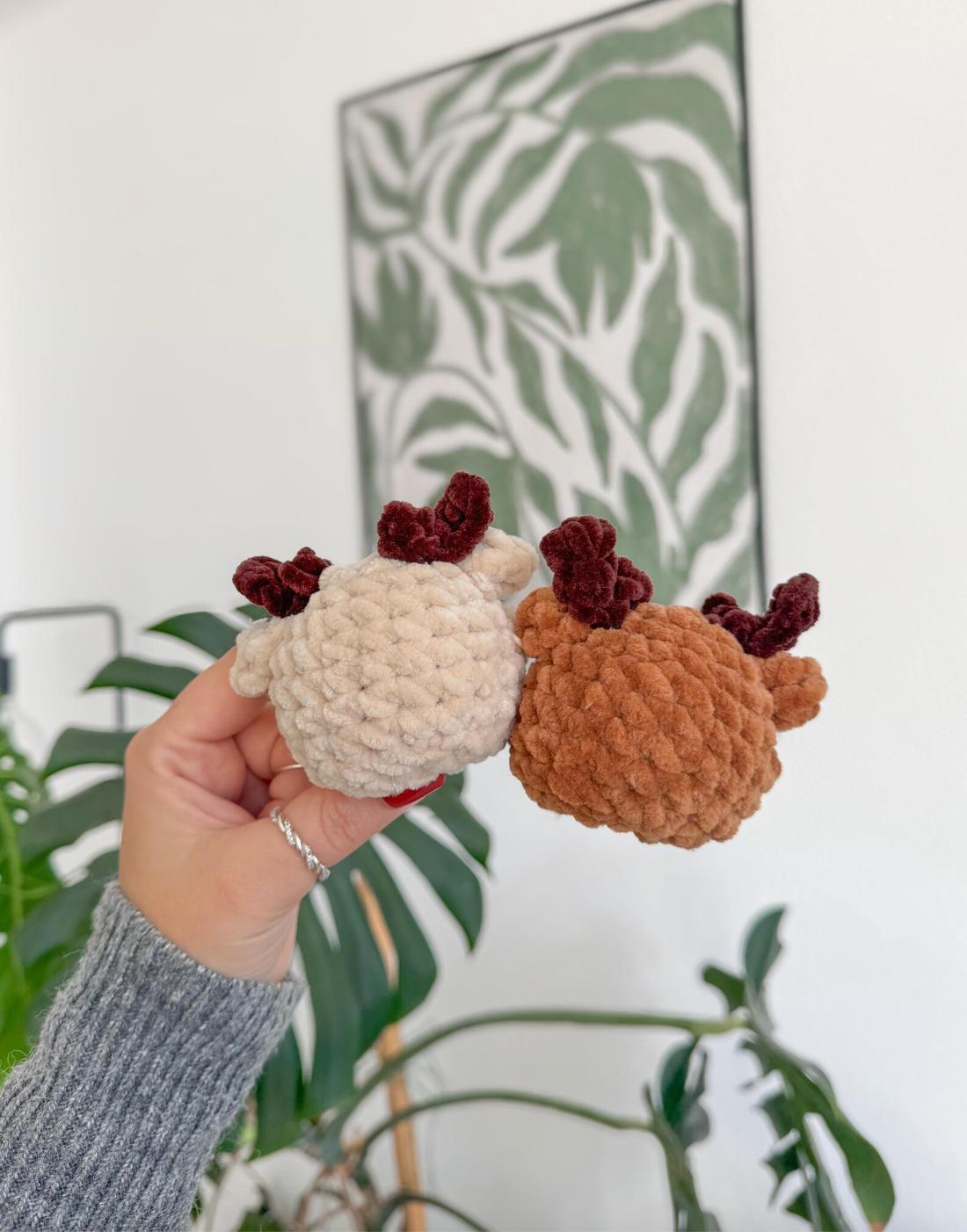 Mini Rudolph Reindeer Crochet Pattern | No Sew Amigurumi PDF | Quick & Easy Christmas DIY