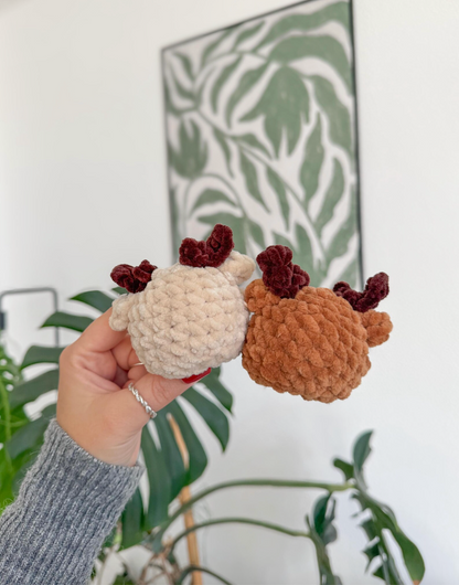 Mini Rudolph Reindeer Crochet Pattern | No Sew Amigurumi PDF | Quick & Easy Christmas DIY