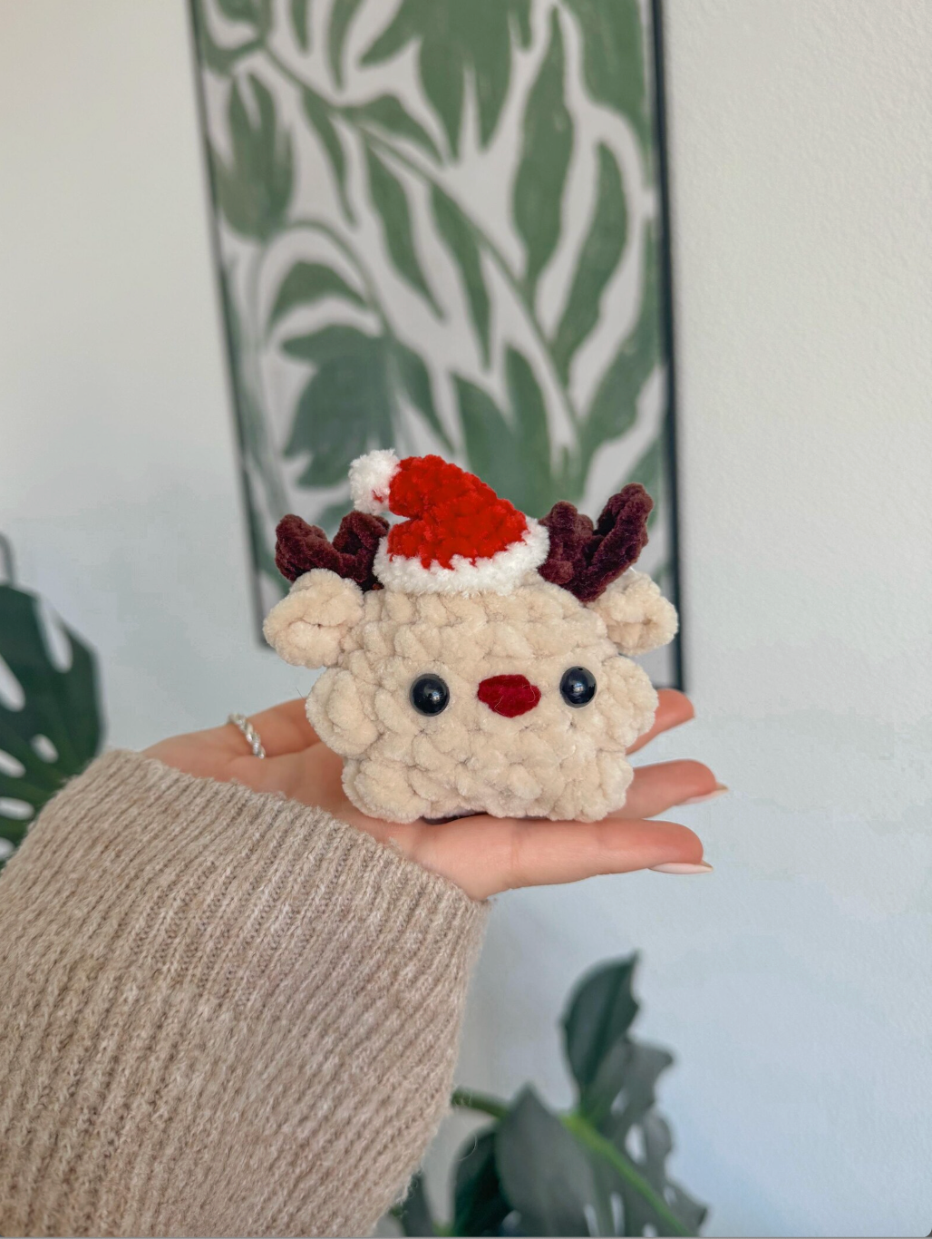 Mini Rudolph Reindeer Crochet Pattern | No Sew Amigurumi PDF | Quick & Easy Christmas DIY