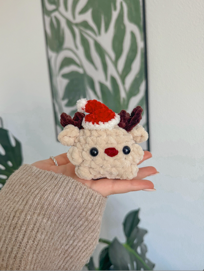 Mini Rudolph Reindeer Crochet Pattern | No Sew Amigurumi PDF | Quick & Easy Christmas DIY