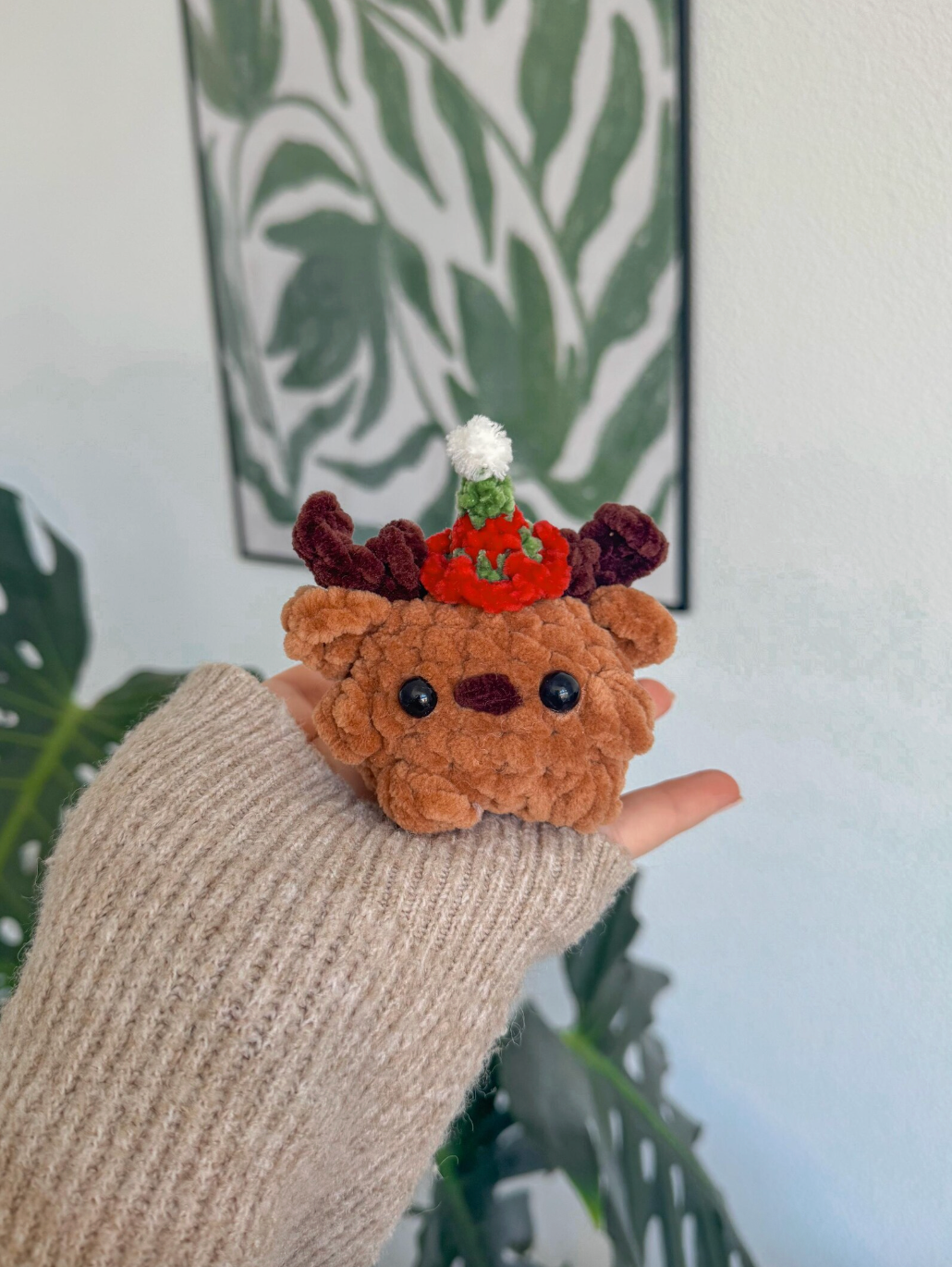 Mini Rudolph Reindeer Crochet Pattern | No Sew Amigurumi PDF | Quick & Easy Christmas DIY