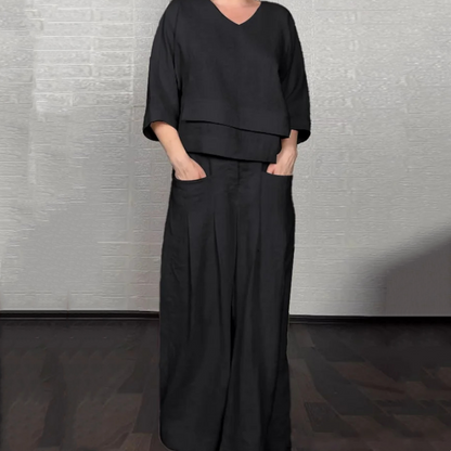 🌺Irregular Hem Cotton Linen Short Sleeve Casual 2-Piece Set