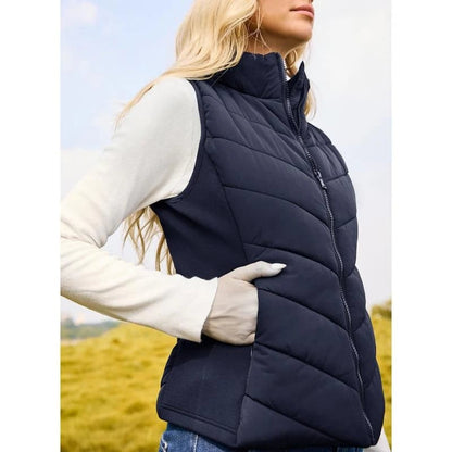 ✨️Womens Sleeveless Zip Up Outerwear Stand Collar Quilted Puffer Vest💗