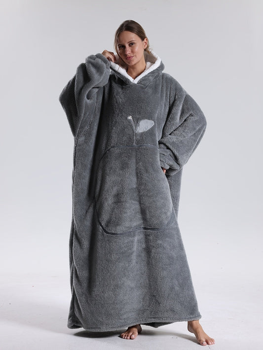 Warm Hoodie Blanket | Extra Oversized Hoodie with Sleeves | Blanket with Sleeves | CozyCloud